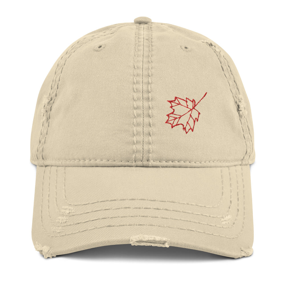 Maple Leaf Distressed Dad Hat