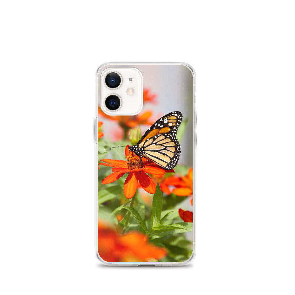 Monarch on Zinnia iPhone Case