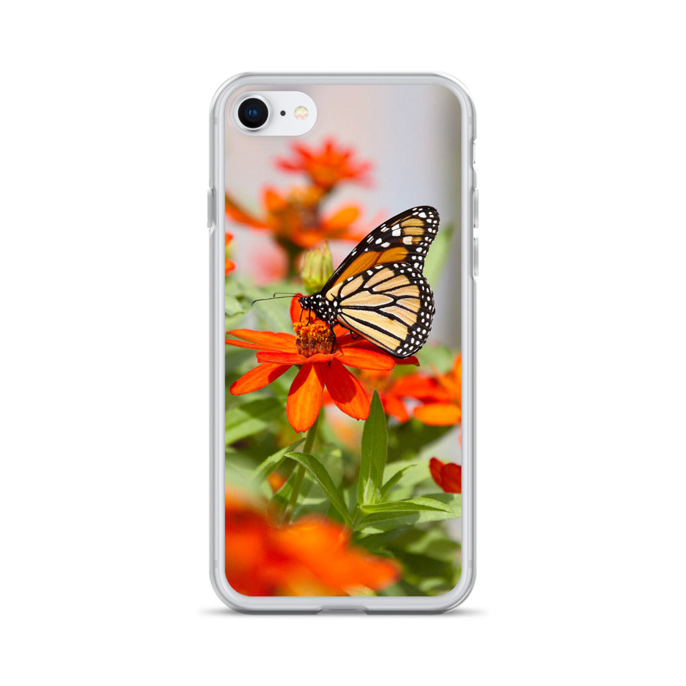 Monarch on Zinnia iPhone Case