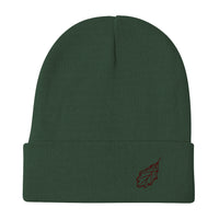 Oak Leaf Embroidered Beanie