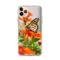 Monarch on Zinnia iPhone Case