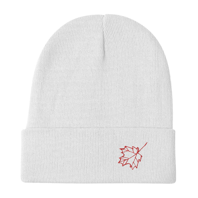 Maple Leaf Embroidered Beanie