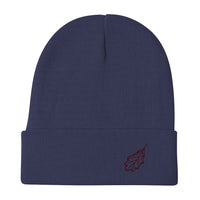 Oak Leaf Embroidered Beanie