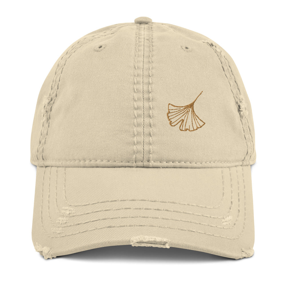 Ginkgo Leaf Distressed Dad Hat