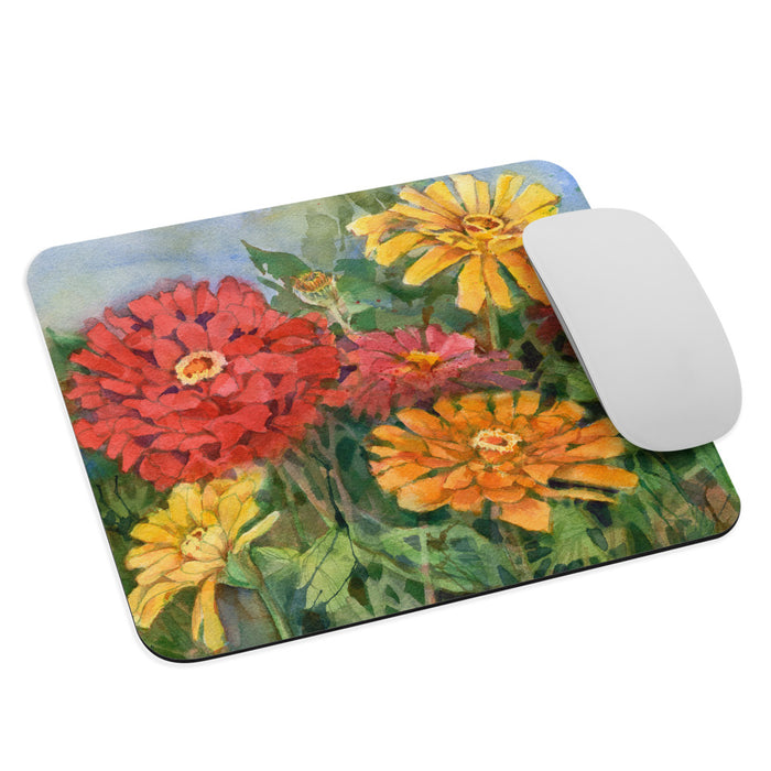 Zinnia Illustration Mouse Pad