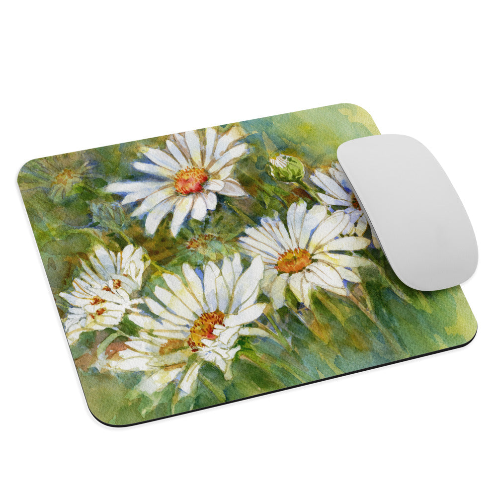 Shasta Daisy Illustration Mouse Pad