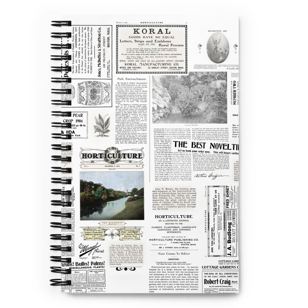 Vintage Horticulture Magazine Spiral Notebook