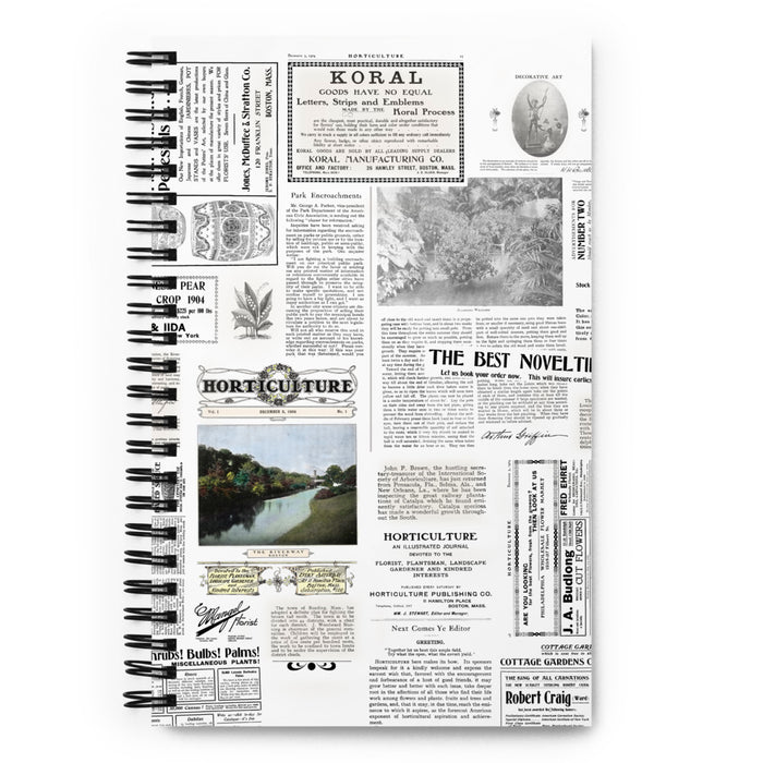 Vintage Horticulture Magazine Spiral Notebook