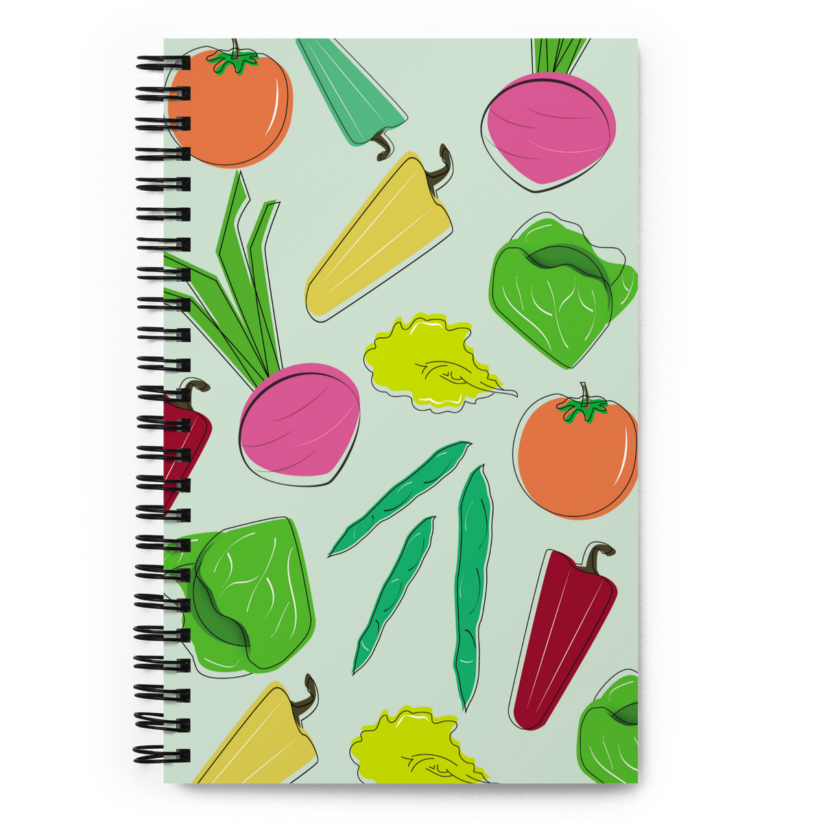 Veggies Spiral Notebook with Vegetable Chart