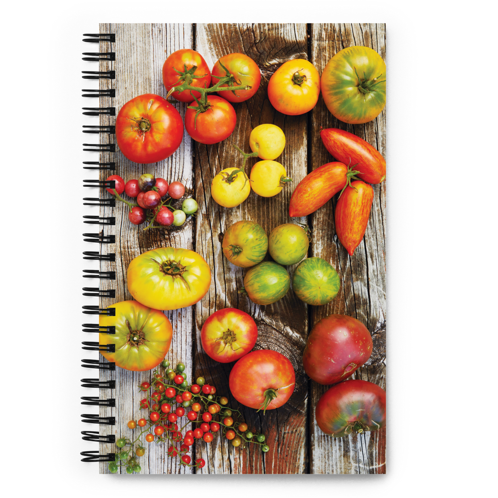 Heirloom Tomato Spiral Notebook with Vegetable Chart