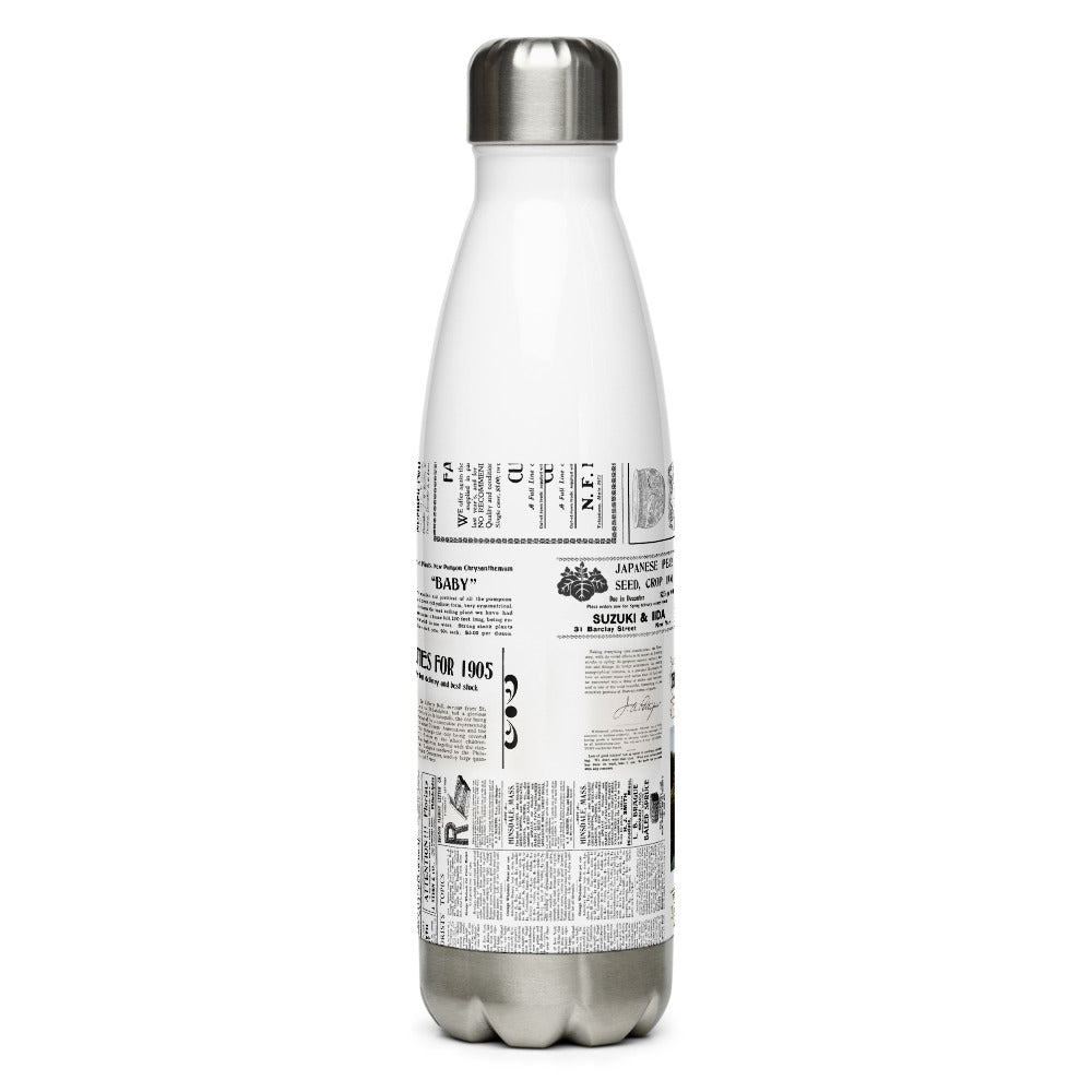 Vintage Horticulture Magazine Stainless Steel Water Bottle