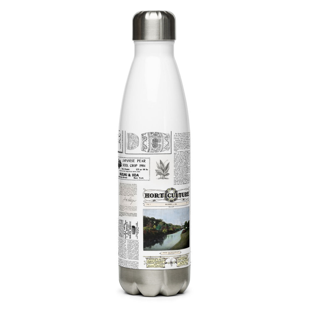 Vintage Horticulture Magazine Stainless Steel Water Bottle