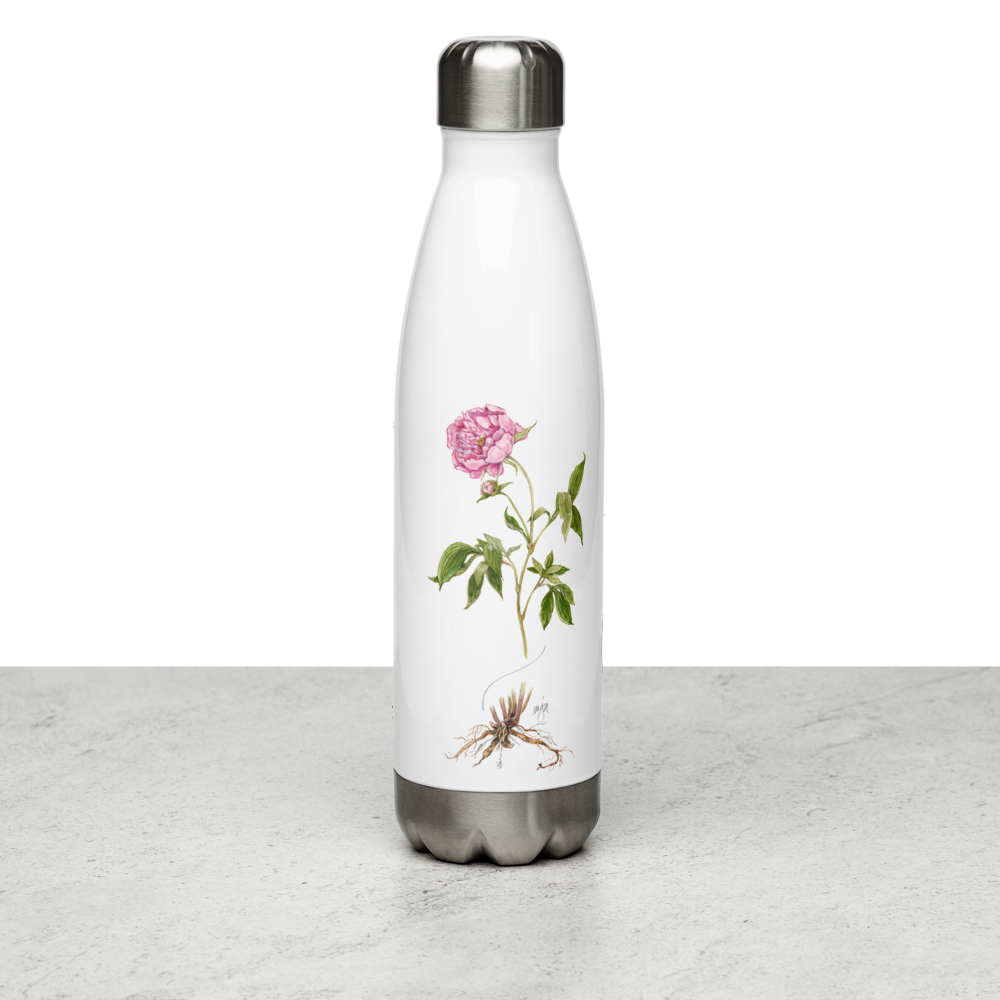 Peony Botanical — Stainless Steel Water Bottle