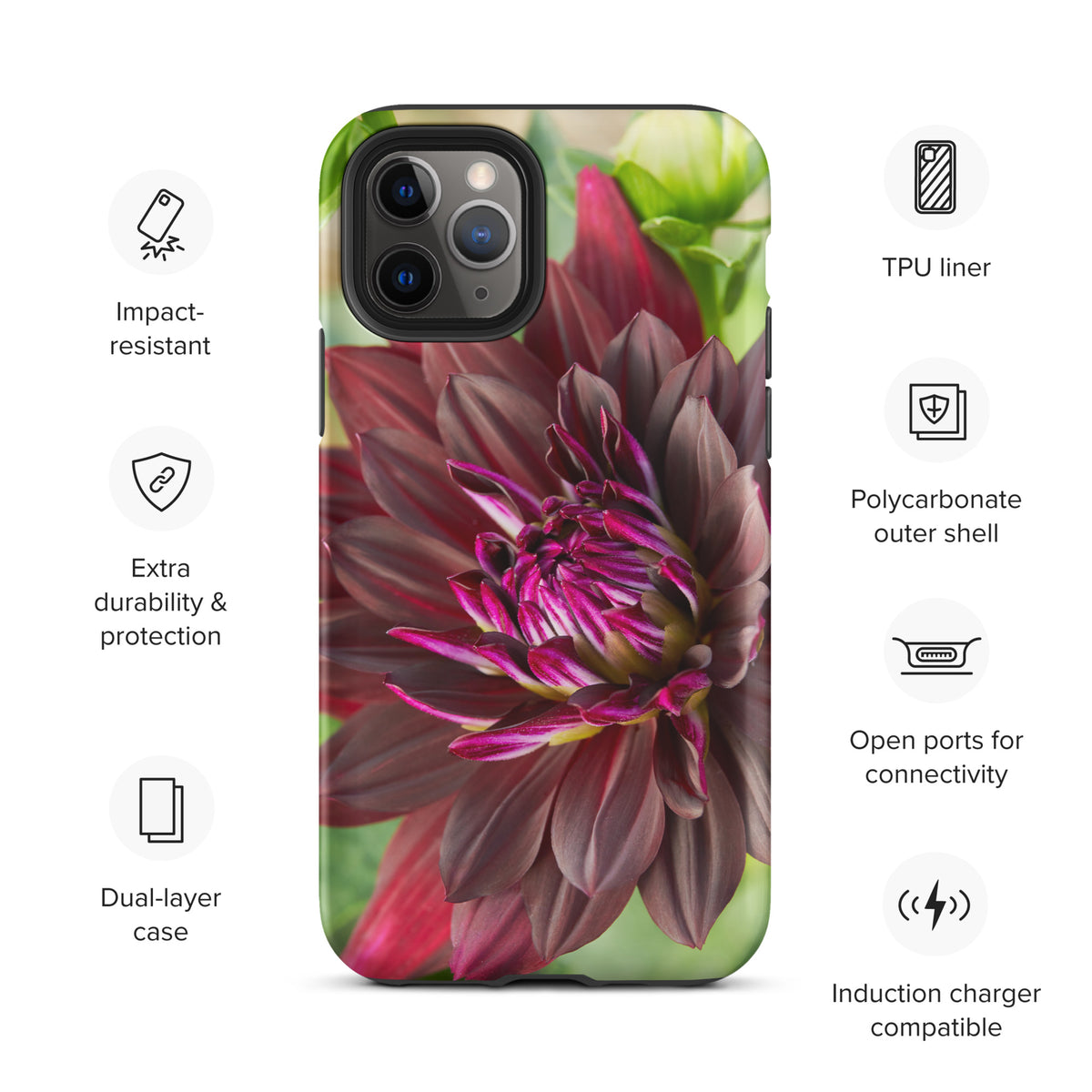 Black Dahlia Tough Case for iPhone®