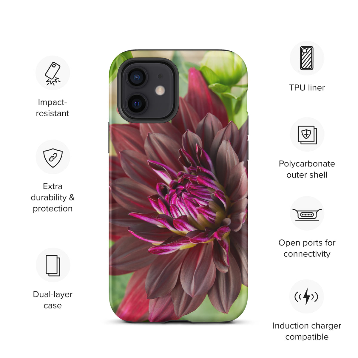 Black Dahlia Tough Case for iPhone®