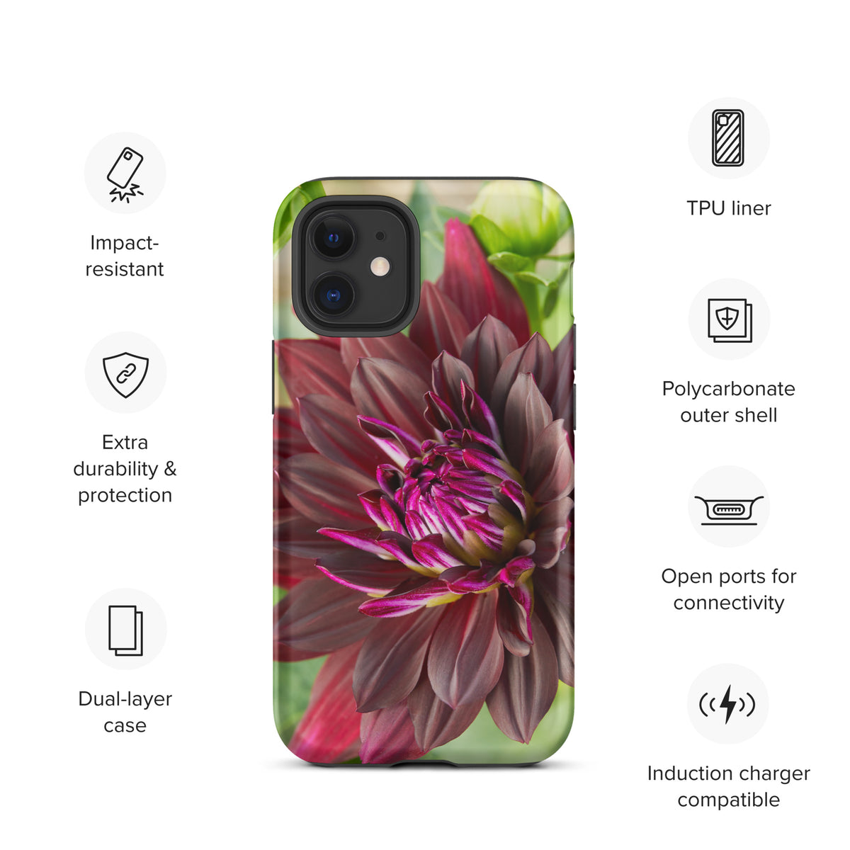 Black Dahlia Tough Case for iPhone®
