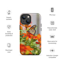 Monarch on Zinnia Tough iPhone Case