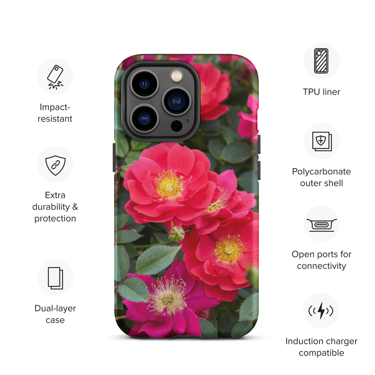 Colorful Roses Tough iPhone Case