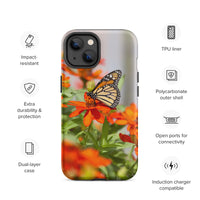 Monarch on Zinnia Tough iPhone Case
