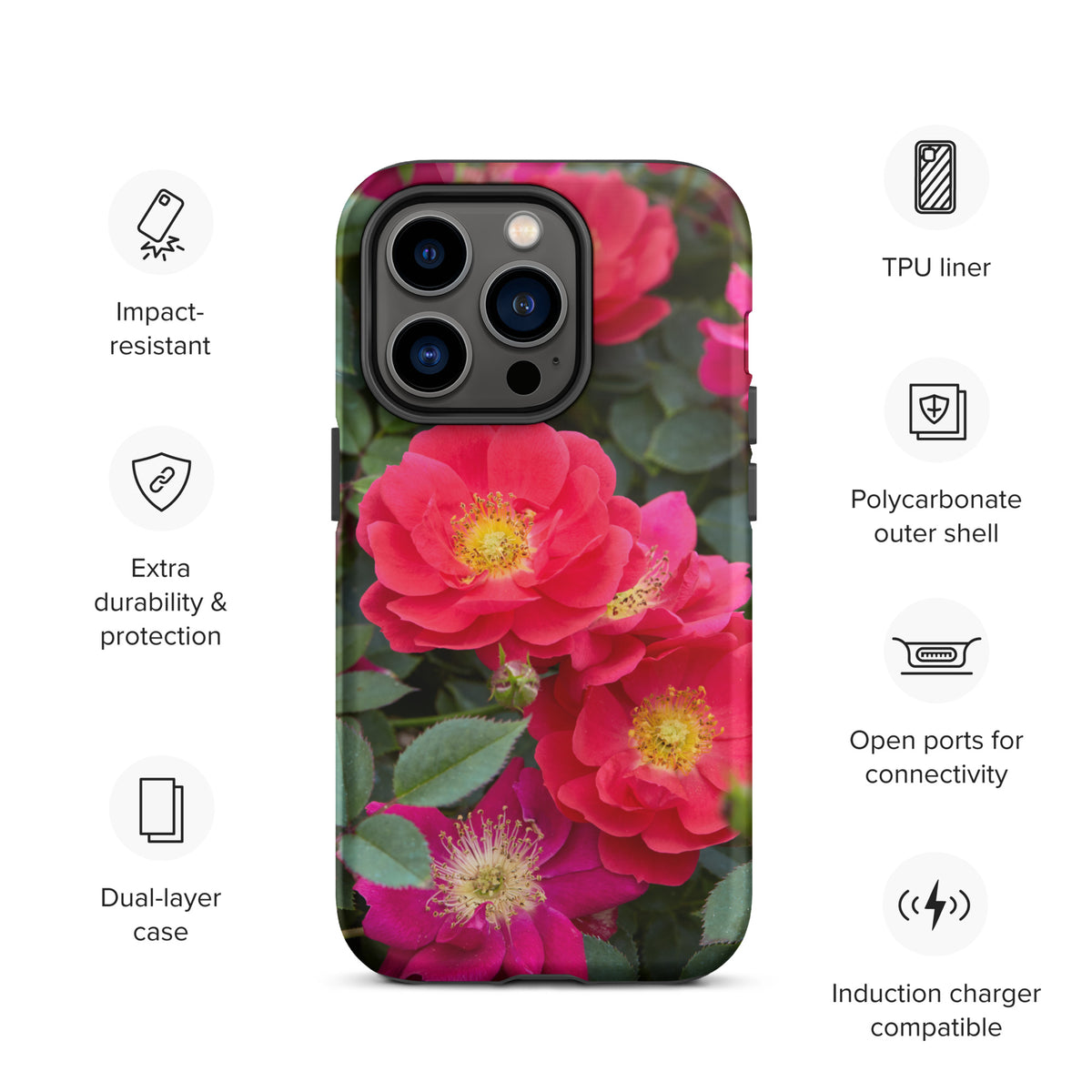Colorful Roses Tough iPhone Case