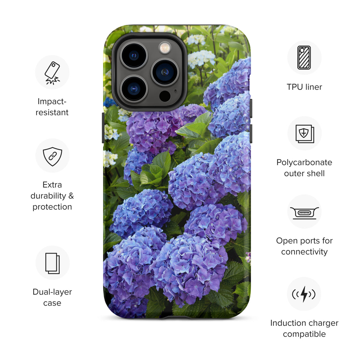 Blue Hydrangea Tough iPhone Case