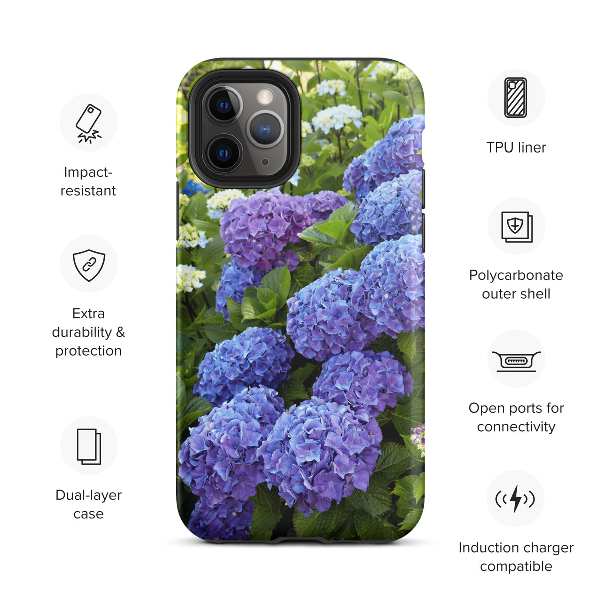 Blue Hydrangea Tough iPhone Case