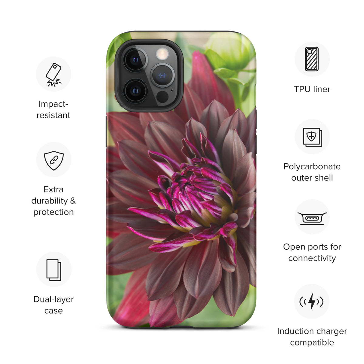 Black Dahlia Tough Case for iPhone®