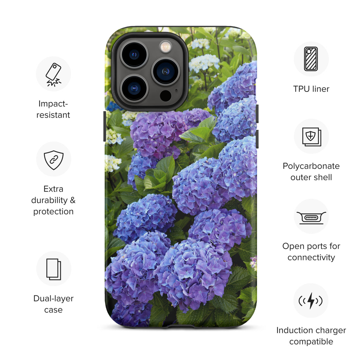 Blue Hydrangea Tough iPhone Case