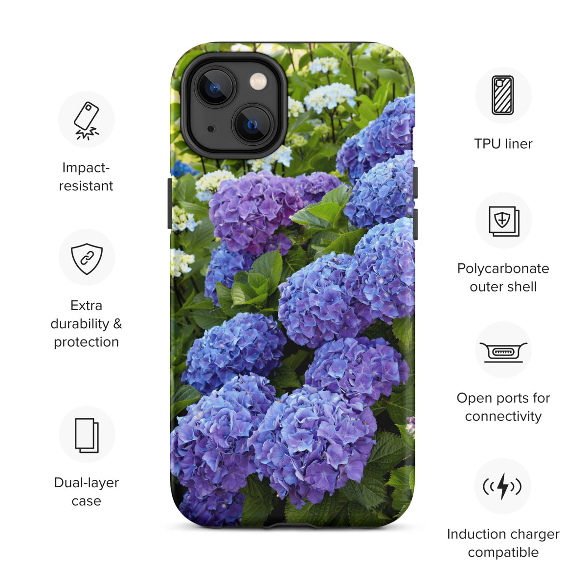 Blue Hydrangea Tough iPhone Case