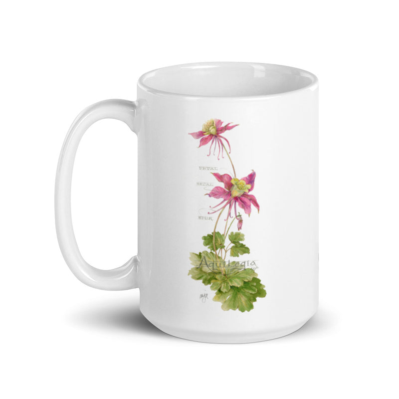 Columbine Botanical — White Glossy Mug